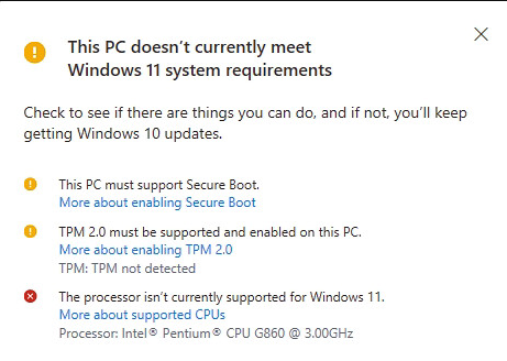 Common Windows 11 upgrade errors