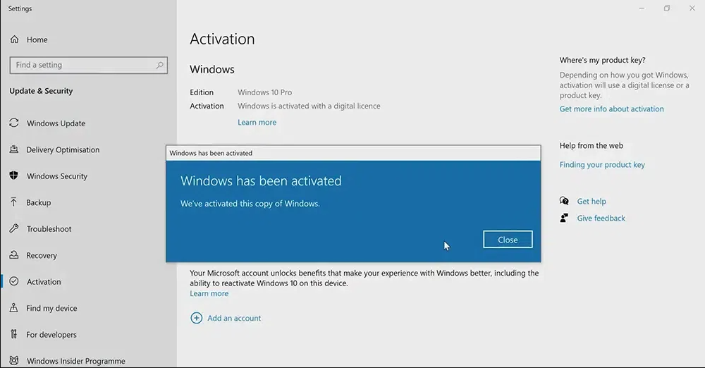 Windows 10 Activation 